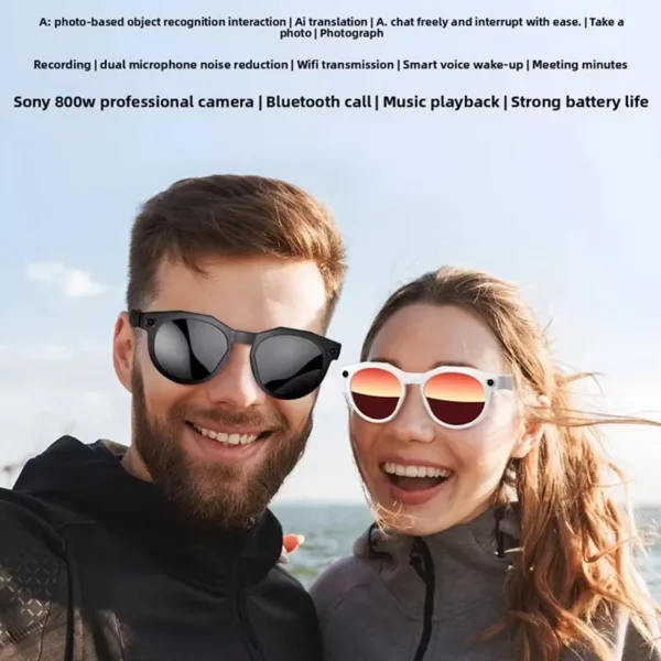H243fe8cf5efa45859a33d60d2159d2b5J.webp Ai Smart Glasses With Camera Waterproof Wireless Music Call Video Recording Photo Recognition For Vlog